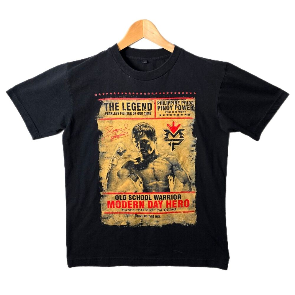 Manny Pacquiao Modern Hero Phillipines Size Medium Vintage Boxing Tee Vtg Y2K
